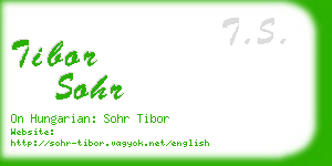 tibor sohr business card